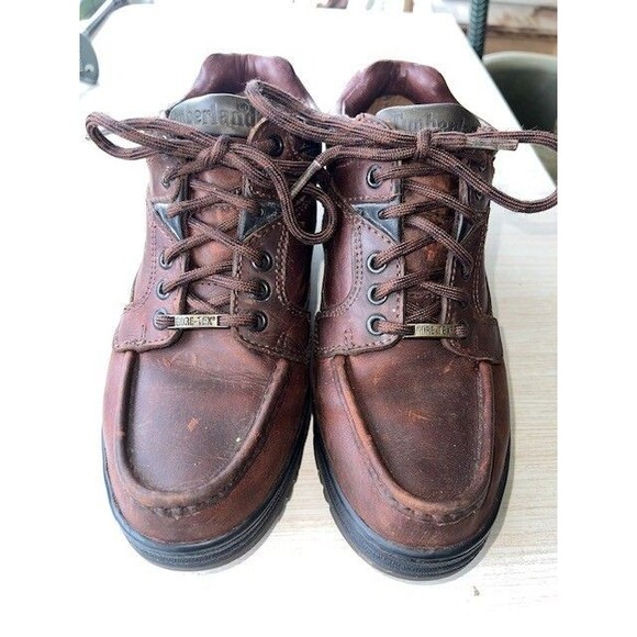 Timberland Mens Leather Gore-Tex Waterproof Moc Toe Boots Brown Sz 7M VGC main image 4